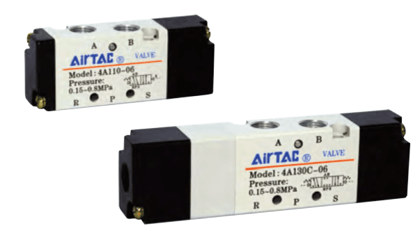 4A100 two-position and three-position air-pilot valves
