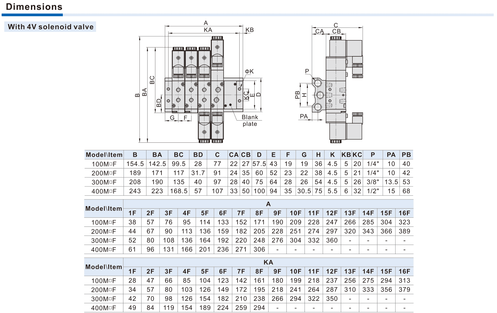 AirTAC official English 4V/5V 4v5v base with 4v dimensions