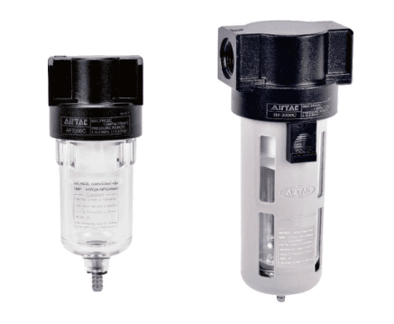 AF A-series filter configuration left; BF guarded B-series filter configuration right