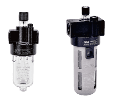 AL compact lubricator left; BL lubricator with bowl guard right
