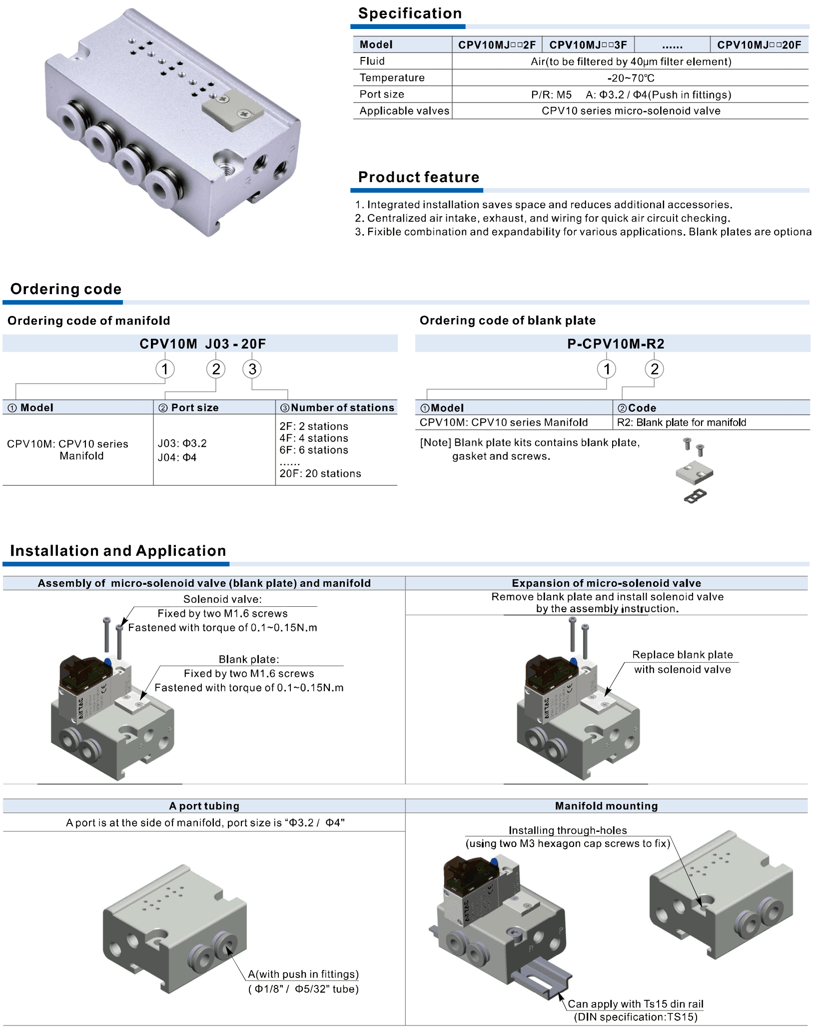 Published ordering or installation reference for this manifold base