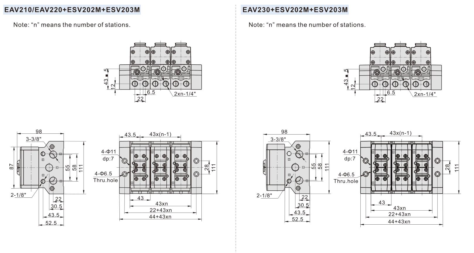 ESV200 manifold installation reference