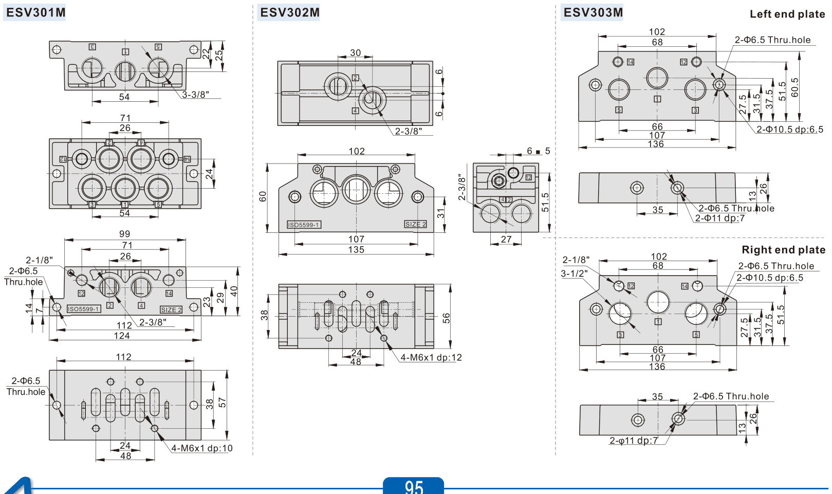 AirTAC ESV base 300 dimensions