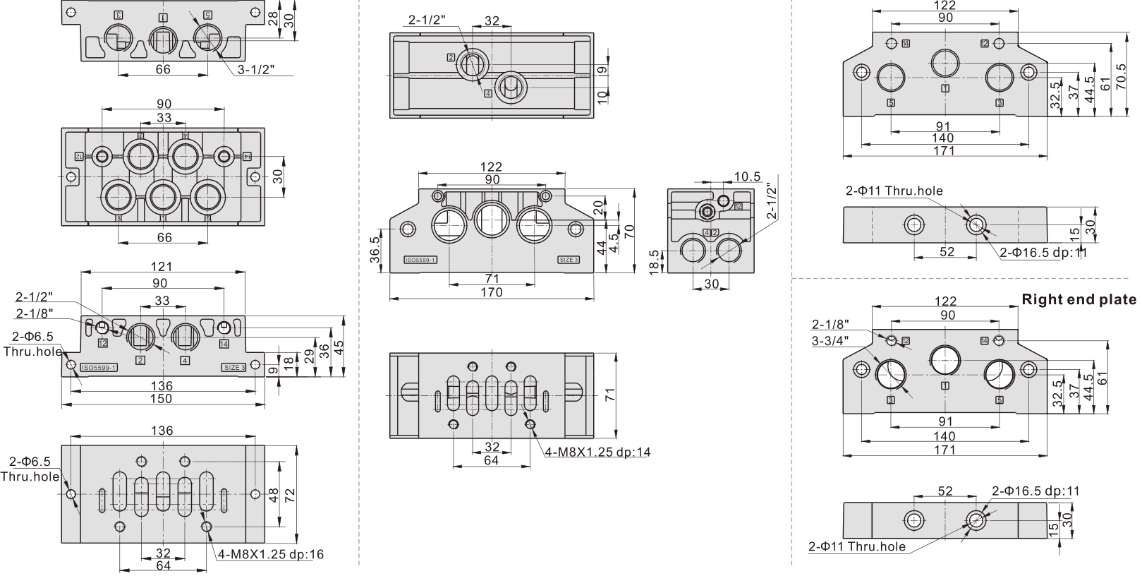 AirTAC ESV base 400 dimensions