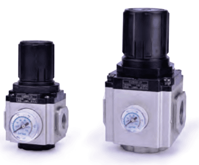 GAR regulator family photograph with two body sizes and circular gauges