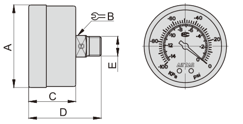 GV40 vacuum gauge verified outline drawing