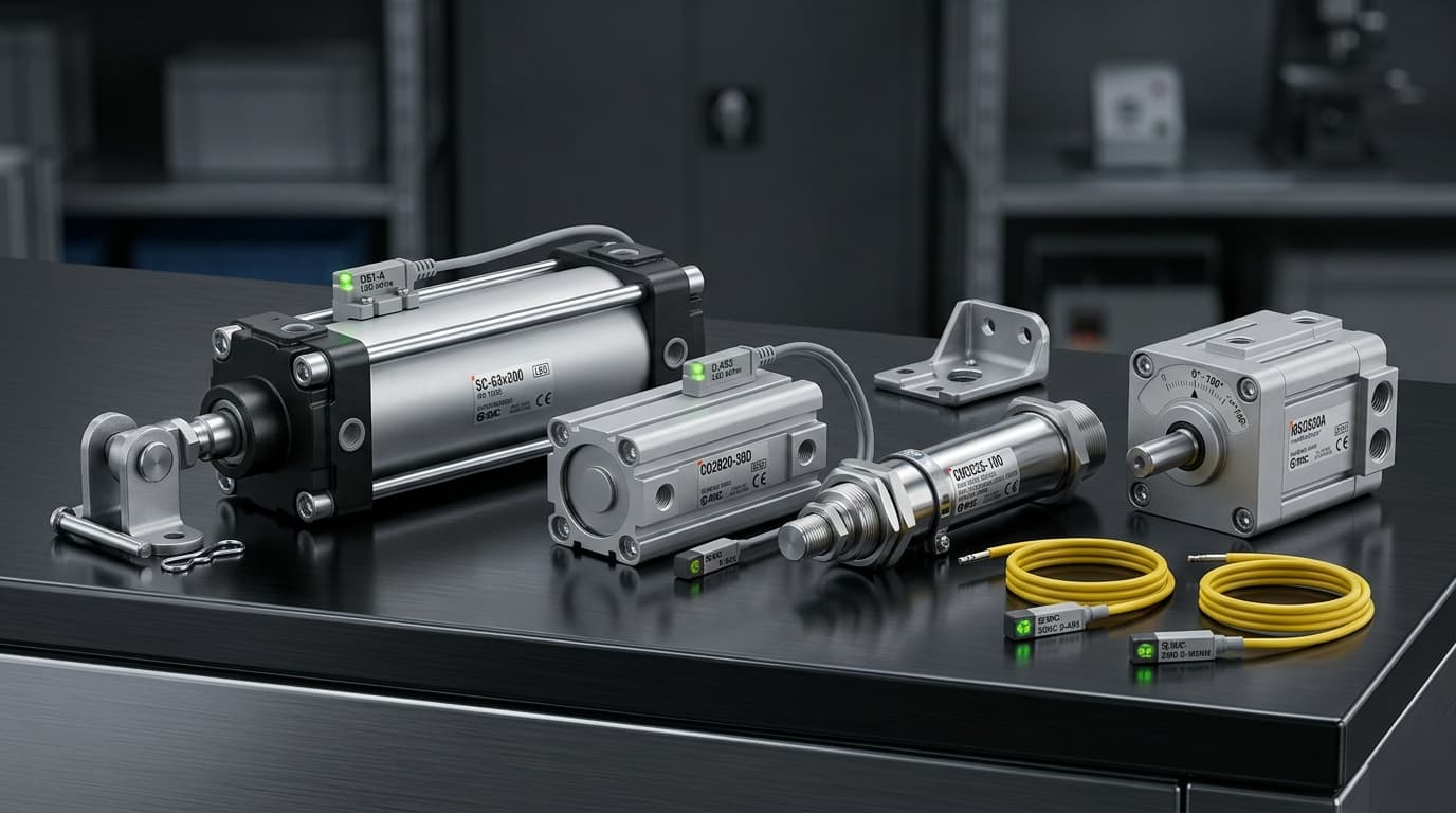 Pneumatikzylinder und Antriebe: ISO-Standard-, Kompakt-, Mini- und Drehantriebe