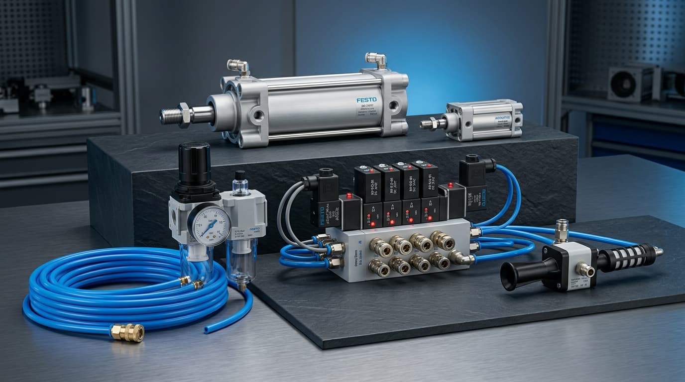 Complete industrial pneumatic automation components collection