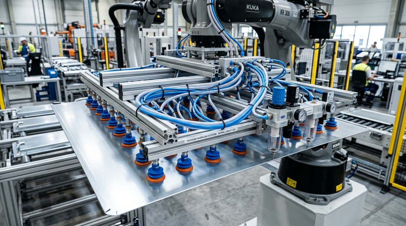 Automated vacuum handling system with suction cups